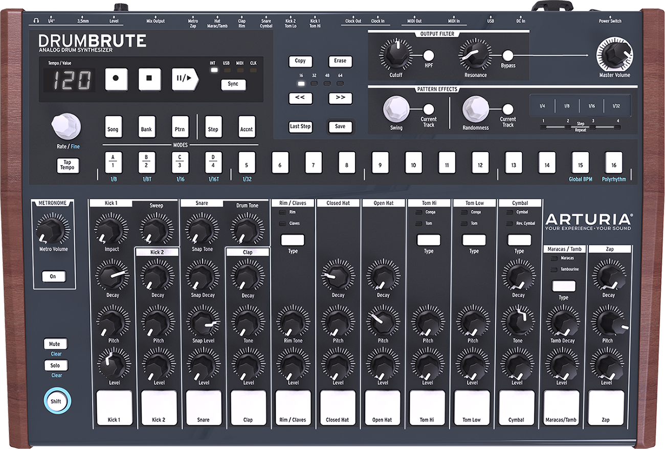 ARTURIA : Introduction de la boite à rythme analogique DRUM BRUTE (vidéo de  la boite noire) 